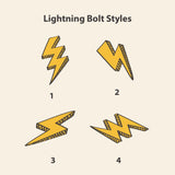 Linen + Saffron Lightning Bolt - 2x Tags Dog Name Tags by Bashtags