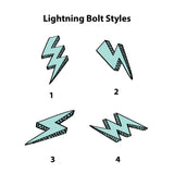 White + Mint Lightning Bolt - 2x Tags Dog Name Tags by Bashtags