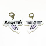 White + Lavender Lightning Bolt - 2x Tags Dog Name Tags by Bashtags