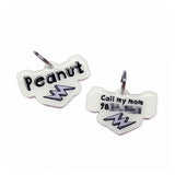 White + Lavender Lightning Bolt - 2x Tags Dog Name Tags by Bashtags