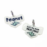 White + Mint Lightning Bolt - 2x Tags Dog Name Tags by Bashtags