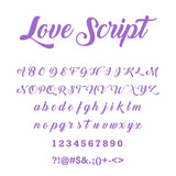 Red Love-Script Font - 2x Tags Dog Name Tags by Bashtags