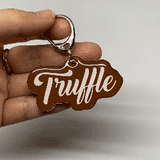 Brown Love-Script Font - 2x Tags Dog Name Tags by Bashtags
