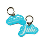 Sea Blue Love-Script Font - 2x Tags Dog Name Tags by Bashtags