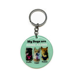 My Pet Is Home Alone Keychain Round - 2x Tags Dog Name Tags by Bashtags