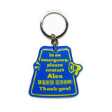 My Pet Is Home Alone Alert Keychain, Emergency Pet Keyring Tag, Emergency Contact Keychain Long Rectangular Tag