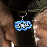 Ocean Float Retro-Script Font Pet ID Tag
