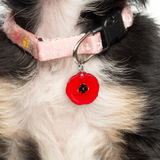 Red Poppy - 2x Tags Dog Name Tags by Bashtags