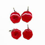 Red Rose - 2x Tags Dog Name Tags by Bashtags
