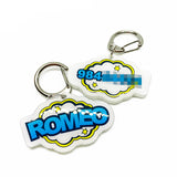Blue Speech Bubble - 2x Tags Dog Name Tags by Bashtags