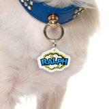 Blue Speech Bubble - 2x Tags Dog Name Tags by Bashtags