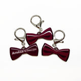 Burgundy Spots - 2x Tags Dog Name Tags by Bashtags
