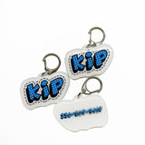 Blue Comic Font - 2x Tags Dog Name Tags by Bashtags