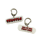 Red Comic Font - 2x Tags Dog Name Tags by Bashtags