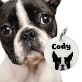 Boston Terrier - 2x Tags Dog Name Tags by Bashtags