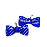 Blue Diagonal Stripes - 2x Tags Dog Name Tags by Bashtags