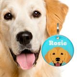 Golden Retriever - 2x Tags Dog Name Tags by Bashtags