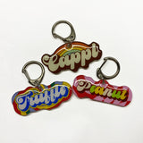 Retro-Script Font Dog Name Tags by Bashtags