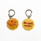 Orange Marigold Dog Name Tags by Bashtags