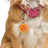 Orange Marigold Dog Name Tags by Bashtags
