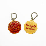 Red Marigold Dog Name Tags by Bashtags