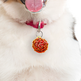 Red Marigold Dog Name Tags by Bashtags