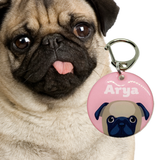 Pug - 2x Tags Dog Name Tags by Bashtags