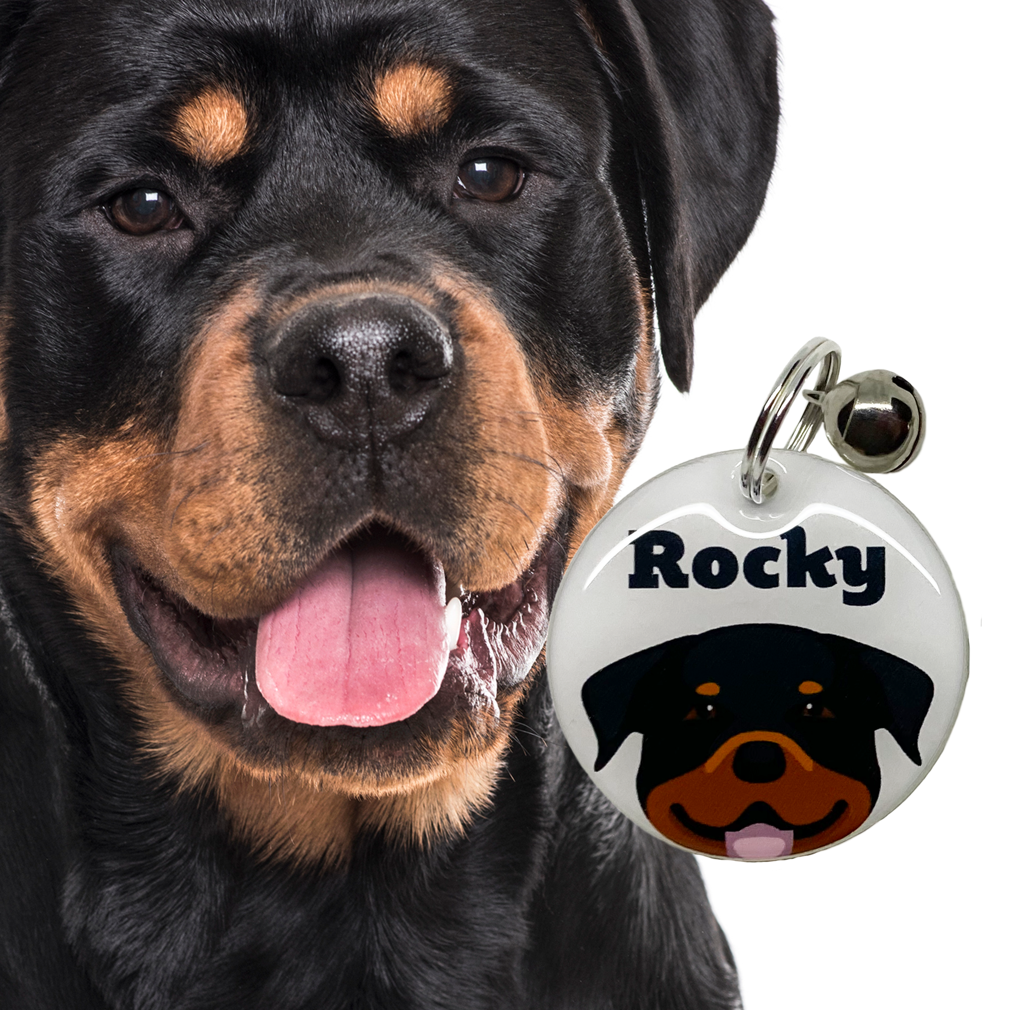 Rottweiler - 2x Tags Dog Name Tags by Bashtags