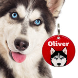 Siberian Husky - 2x Tags Dog Name Tags by Bashtags