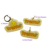 Spring Vibes Font Orange Color Dog Name Tag by Bashtags