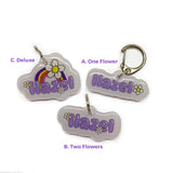 Spring Vibes Font Purple Color Dog Name Tag by Bashtags