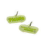 Spring Vibes Font Green Color Dog Name Tag by Bashtags