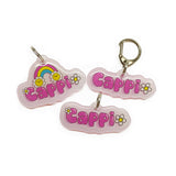 Spring Vibes Font Pink Color Dog Name Tag by Bashtags