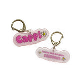Spring Vibes Font Pink Color Dog Name Tag by Bashtags