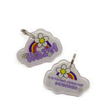 Spring Vibes Font Purple Color Dog Name Tag by Bashtags