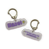 Spring Vibes Font Purple Color Dog Name Tag by Bashtags