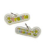 Spring Vibes Font White Color Dog Name Tag by Bashtags