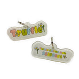 Spring Vibes Font White Color Dog Name Tag by Bashtags