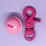 Metal colored trigger clip and bell sets Dog Name Tags by Bashtags