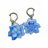 Blue Lotus Succulent - 2x Tags Dog Name Tags by Bashtags