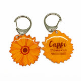 Carrot Orange Daisy - 2x Tags Dog Name Tags by Bashtags