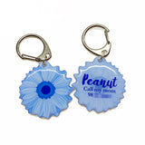 Cornflower Blue Daisy - 2x Tags Dog Name Tags by Bashtags