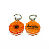 Princeton Orange Daisy - 2x Tags Dog Name Tags by Bashtags