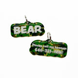 Camo Fern Oasis Rock-Sugar Font - 2x Tags Dog Name Tags by Bashtags