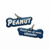 Dark Grey Goofy Font - 2x Tags Dog Name Tags by Bashtags