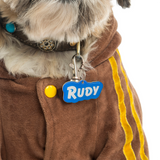 Electric Blue Goofy Font Dog Name Tags by Bashtags