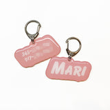 Pastel Pink Goofy Font - 2x Tags Dog Name Tags by Bashtags