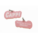 Pastel Pink Goofy Font - 2x Tags Dog Name Tags by Bashtags