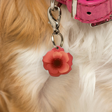 English Vermilion Hibiscus - 2x Tags Dog Name Tags by Bashtags