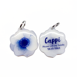 Platinum White Hibiscus - 2x Tags Dog Name Tags by Bashtags